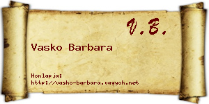 Vasko Barbara névjegykártya